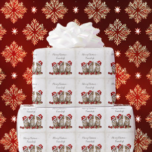 Papier Cadeau Jingle Cats Meowy Noël Personnalisé