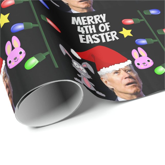 PAPIER CADEAU JOE BIDEN 4E DE L'EXPLOITATION DE NOËL DE PÂQUES (Coin rond)