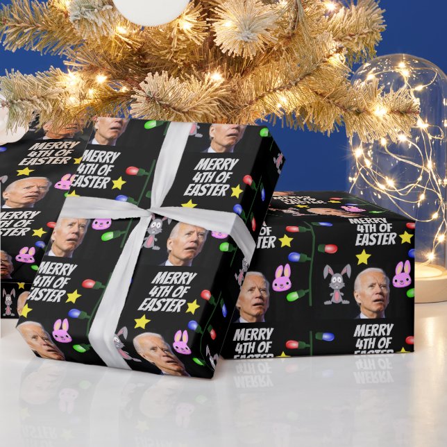 PAPIER CADEAU JOE BIDEN 4E DU FUNNY DE NOËL DE PÂQUES CONFONDU (Vacances)