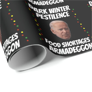 PAPIER CADEAU JOE BIDEN DARK HIVER NOËL LIVRE D'ENVELOPPEMENT DE