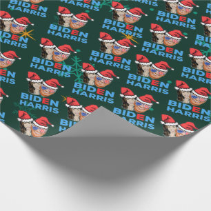Papier Cadeau joe biden et kamala harris noël santa hat