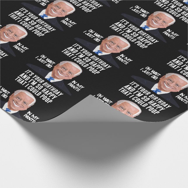 PAPIER CADEAU JOE BIDEN FUNNY BIRTHDAY POOP WRAPPER PAPIER (Coin)