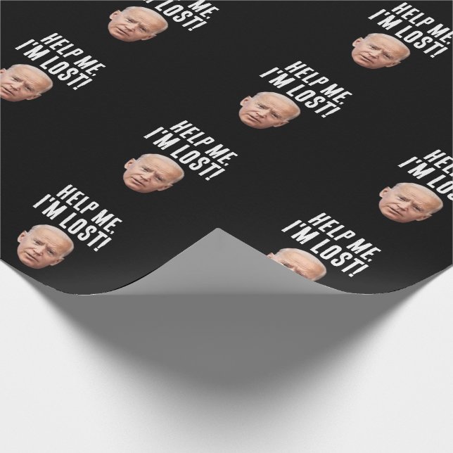 PAPIER CADEAU JOE BIDEN FUNNY WRAPPING PAPER AIDE JE SUIS PERDU  (Coin)