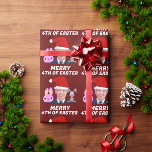 PAPIER CADEAU JOE BIDEN JOE MERRY EASTER CHRISTMAS WRAPPER PAPIE