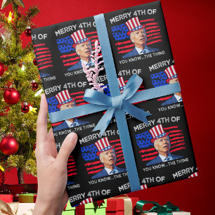 Papier Cadeau Joe Biden Joyeux 4ème D'Entre Vous Connaissez Le T