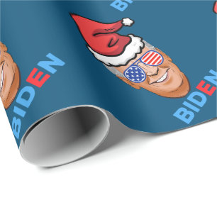 Papier Cadeau joe biden noël santa hat