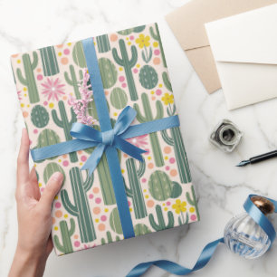 Papier Cadeau Joie de la Floraison de Cactus