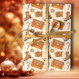 Papier Cadeau Joie de Noël Rétro Superfloral
