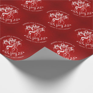 Papier Cadeau Joie de renne de Noël - l'emballage fait sur