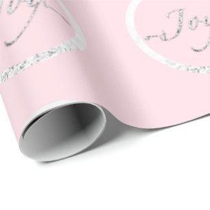 Papier Cadeau Joie Noël Gris Argent Gris Rose rose Vacances