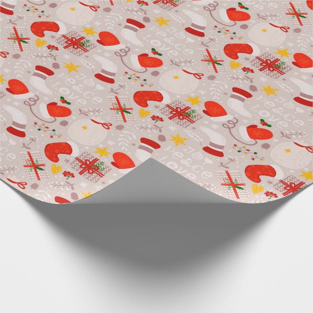 Papier Cadeau Joie Paix et Amour (Coin)
