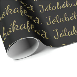 Papier Cadeau Jólabókaflóð Black Christmas Book Flotte