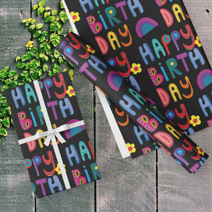 Papier Cadeau Joli Anniversaire Motif coloré