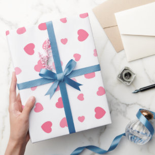 Papier Cadeau Joli Anniversaire Rose Féminin Cœur
