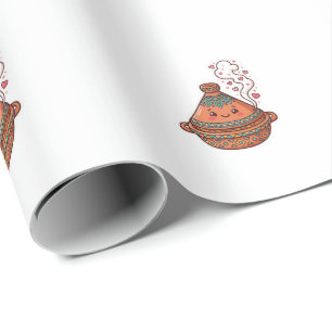 Papier Cadeau Joli autocollant culturel de nourriture marocaine