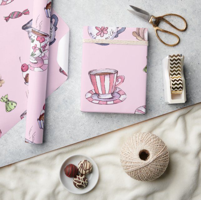 Papier Cadeau Joli Baby shower Teup & Cupcakes Rose (Artisanat)