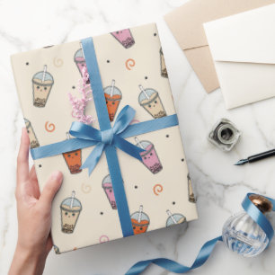 Papier Cadeau Joli Boba Bubble Tea