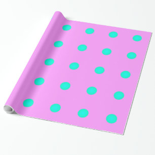 Papier Cadeau Joli bonbon rose avec points d'Aqua >Papier à enve