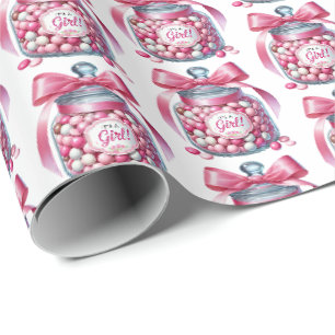 Papier Cadeau Joli carrelage filles baby shower buffet de bonbon