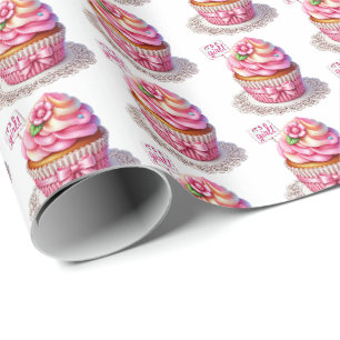 Papier Cadeau Joli carrelage filles baby shower cupcake