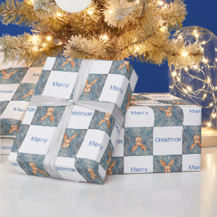Papier Cadeau Joli Cerf Noël Joyeux Enfants Vacances