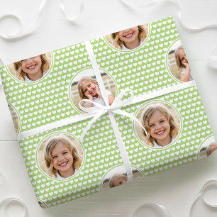 Papier Cadeau Joli cœur d'amour 2 Photo joli motif vert