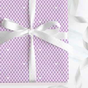 Papier Cadeau Joli cœur d'amour en treillis violet élégant