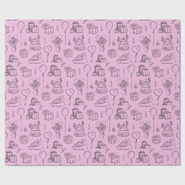 Papier Cadeau Joli Enveloppeur d'anniversaire (Plat)
