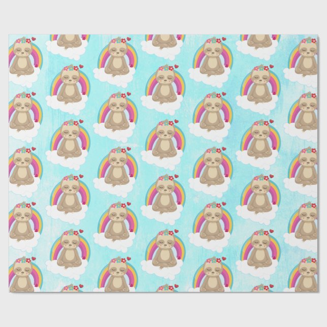 Papier Cadeau Joli fentes Brown, Méditation sur un Motif Cloud (Plat)