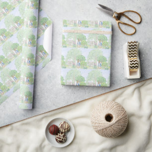 Papier Cadeau Joli Jardin Rabbit Aquarelle Cadeau