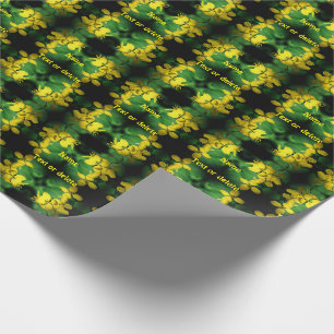 Papier Cadeau Joli Jaune Fleurs sauvages Abstrait Personnalisé