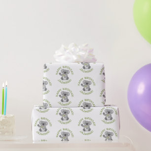 Papier Cadeau Joli koala personnalisation dessin animé anniversa