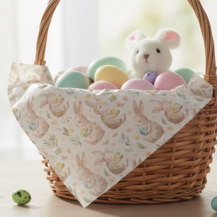 Papier Cadeau Joli lapin de Pâques   Lapin et œufs pastel Printe