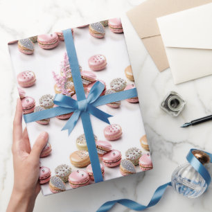 Papier Cadeau Joli Macaron avec diamants Anniversaire