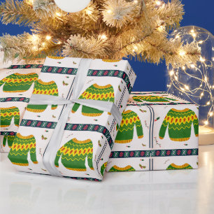 Papier Cadeau Joli modèle de pull moche de Noël Cadeau