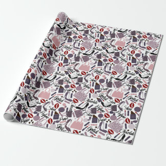 Papier Cadeau Joli Motif à lèvres, Parfum, Purse & Chaussures