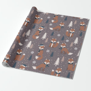 Papier Cadeau Joli Motif Christmas Fox