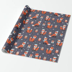 Papier Cadeau Joli Motif Christmas Fox