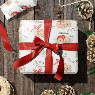 Papier Cadeau Joli Motif de chat de Noël Kitty