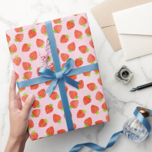 Papier Cadeau Joli Motif de crème de fraise