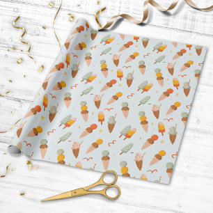 Papier Cadeau Joli Motif de glace estivale