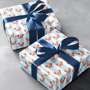 Papier Cadeau Joli motif de homard crustacé nautique