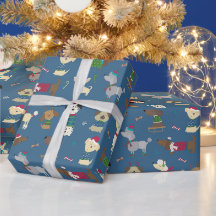 Joli Motif de Noël sur Blue