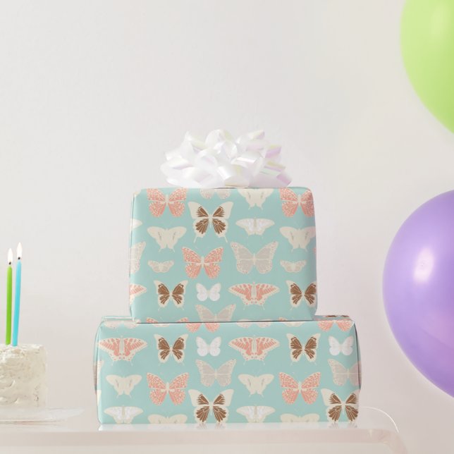 Papier Cadeau Joli Motif de papillons (Cadeaux de fête)