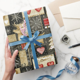 Papier Cadeau Joli motif de rennes de Noël