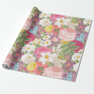 Papier Cadeau Joli motif floral