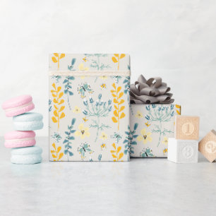 Papier Cadeau Joli motif floral avec papillons