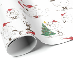 Papier Cadeau Joli mouton de Noël Jouer papier d'enveloppement