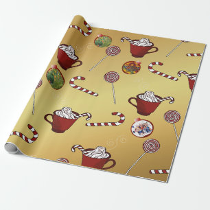 Papier Cadeau Joli Noël 3 photos personnalisées et sucres de can