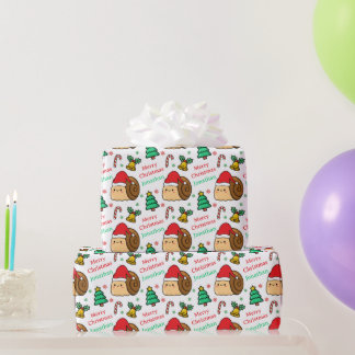 Papier Cadeau Joli Noël Arbre Escargot Vacances
